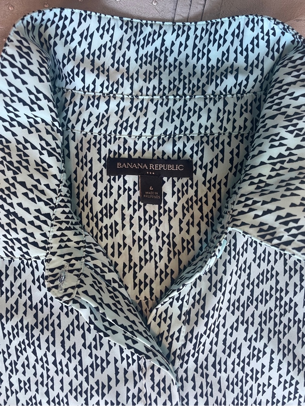 Summer! Banana Republic Sleeveless Geometric Print Shirt Dress size 6 - Picture 6 of 11